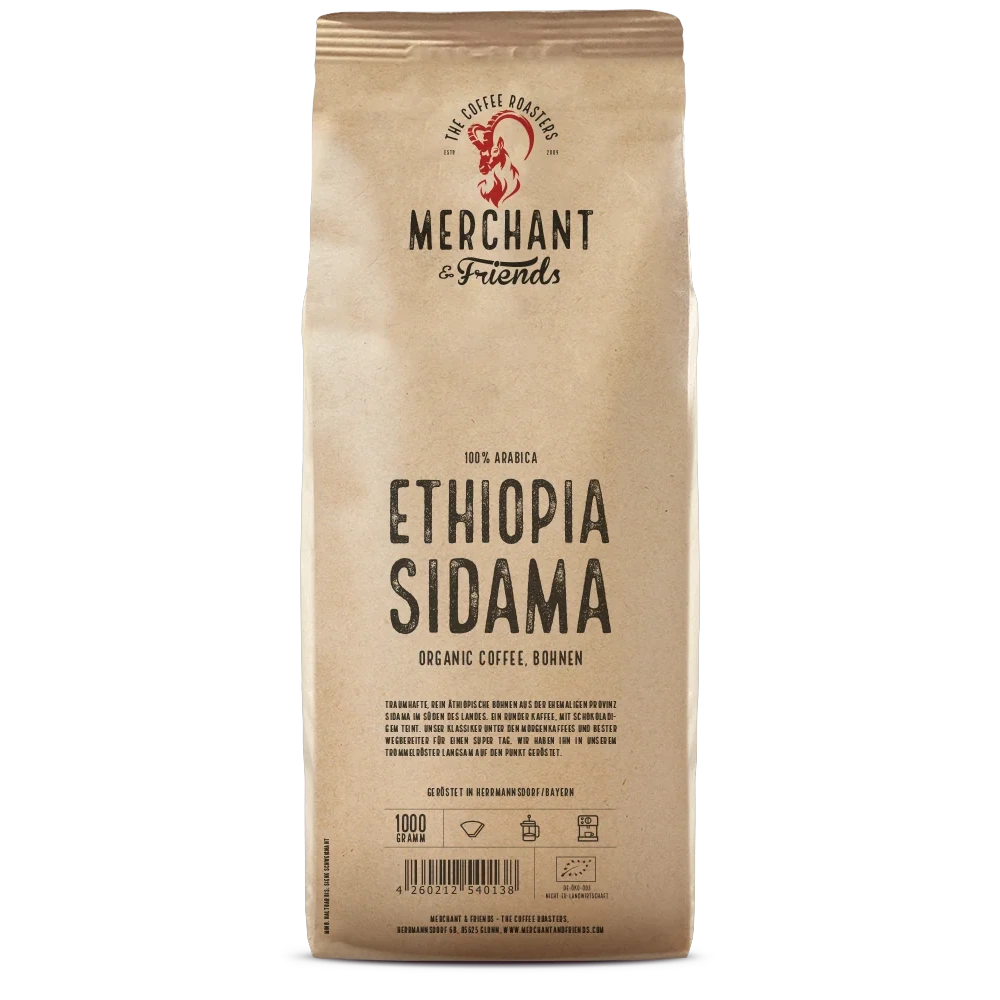 Ethiopia Sidama Bio Filterkaffee 1kg ganze Bohne — Single Origin Filter aus Sidama aus Äthiopien, Region Sidama | Merchant & Friends